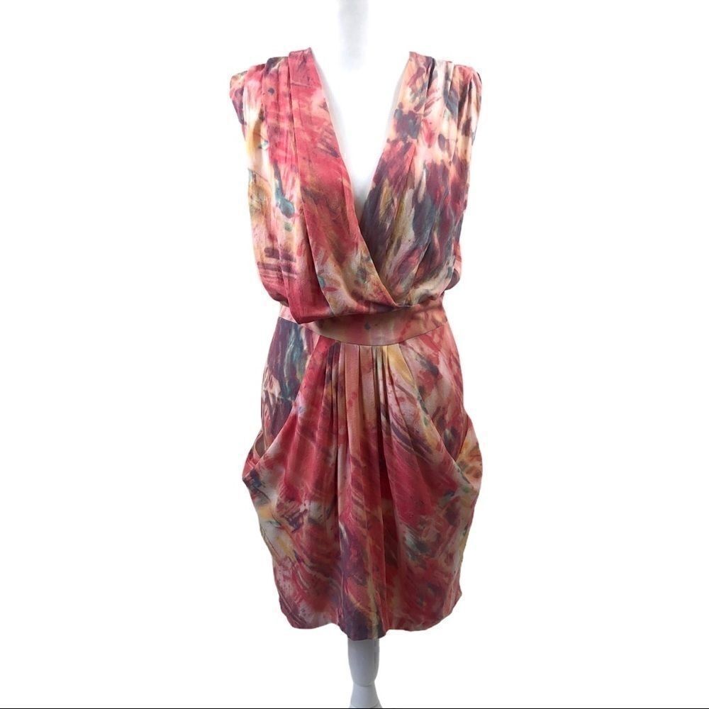 Whistles Sleeveless Silk Tie Dye Dress Size 6